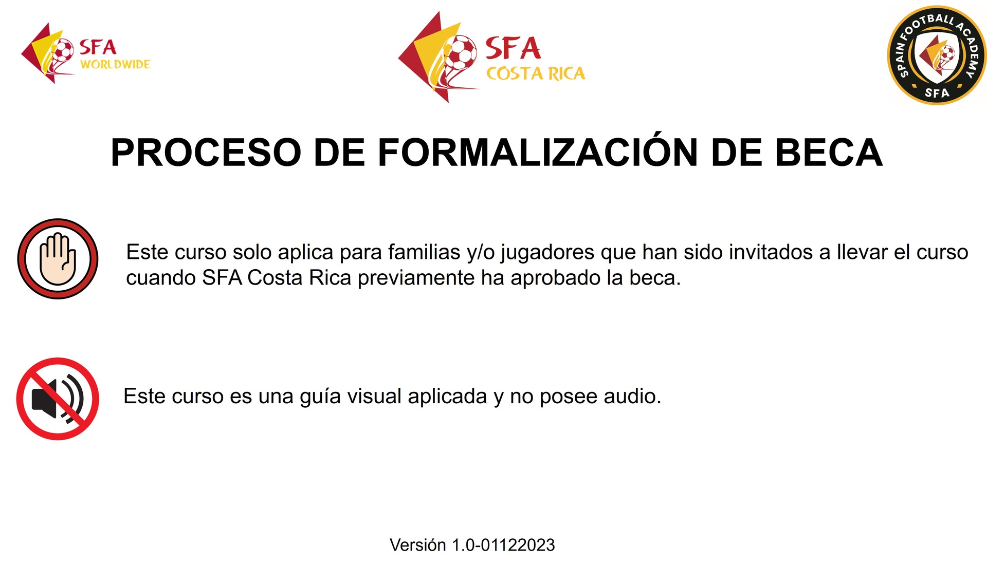 Advertencia sobre curso