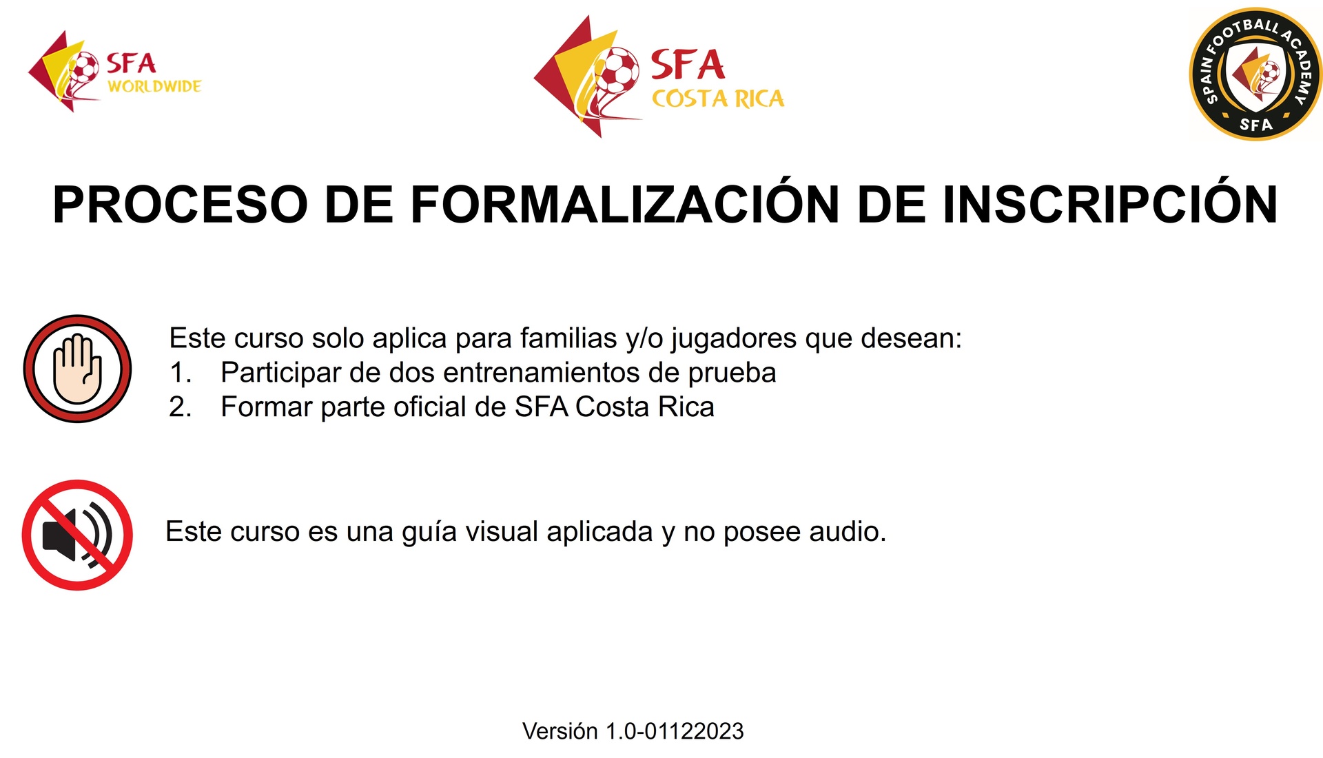 Advertencia sobre curso